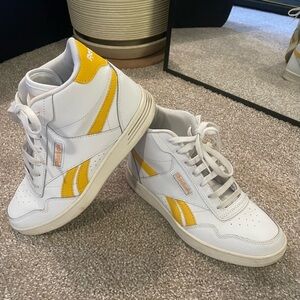 Reebok Classic White and Yellow High-Tops